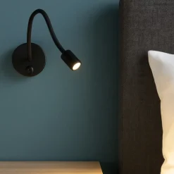 Applique Camera Da Letto-Selezionato da Mazzolaluce Applique da comodino testata camera da letto led 3000k 3w orientabile nero