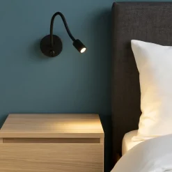 Applique Camera Da Letto-Selezionato da Mazzolaluce Applique da comodino testata camera da letto led 3000k 3w orientabile nero