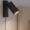 Applique Camera Da Letto-Selezionato da Mazzolaluce Applique da conodino nero orientabile con spina