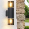 Applique Da Esterno-Selezionato da Mazzolaluce Applique da esterno a due luci nera moderna ip44