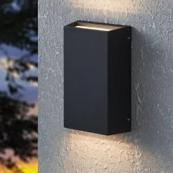 Applique Da Esterno-Selezionato da Mazzolaluce Applique da esterno alluminio nero ip65 led cct doppio fascio luminoso