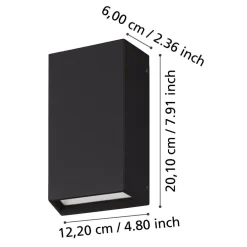 Applique Da Esterno-Selezionato da Mazzolaluce Applique da esterno alluminio nero ip65 led cct doppio fascio luminoso