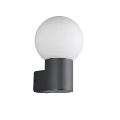 Applique Da Esterno-Selezionato da Mazzolaluce Applique da esterno alluminio antracite sfera vetro moderna