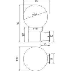 Applique Da Esterno-Selezionato da Mazzolaluce Applique da esterno alluminio antracite sfera vetro moderna