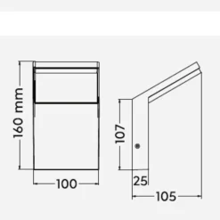 Applique Da Esterno-Selezionato da Mazzolaluce Applique da esterno anti corrosione moderno antracite led 8w 3000k