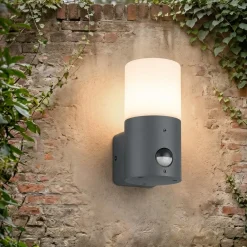 Faretti Da Esterno-Selezionato da Mazzolaluce Applique da esterno antracite moderno con sensore di movimento