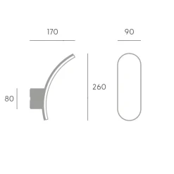 Applique Da Esterno-Selezionato da Mazzolaluce Applique da esterno balcone curva grafite led 15w 4000k ip65
