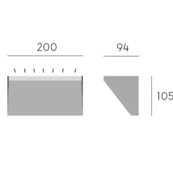 Applique Da Esterno-Selezionato da Mazzolaluce Applique da esterno balcone moderno grigio alluminio led 18w 3000k ip65