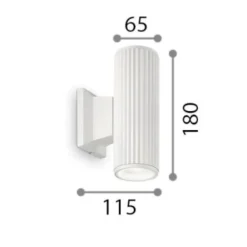 Applique Da Esterno-Ideal Lux Applique da esterno base ap2 bianco