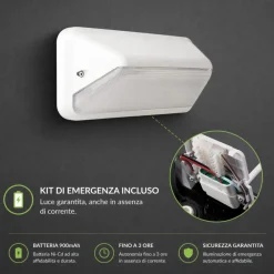 Applique Da Esterno-Selezionato da Mazzolaluce Applique da esterno bianca moderna led cct con sensore crepuscolare di movimento ip66