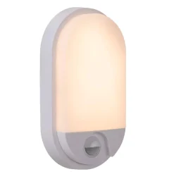 Applique Da Esterno-Selezionato da Mazzolaluce Applique da esterno bianco piatto con sensore movimento crepuscolare
