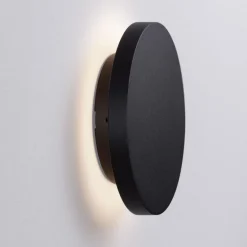 Applique Da Esterno-Selezionato da Mazzolaluce Applique da esterno cerchio disco nero led 12w 3000k