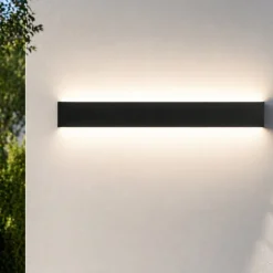 Applique Da Esterno-Selezionato da Mazzolaluce Applique da esterno 60cm led 20w 3000k rettangolare nero