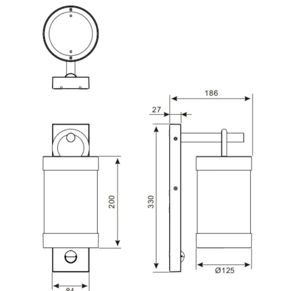 Applique Da Esterno-Selezionato da Mazzolaluce Applique da esterno con sensore di movimento e sensore crepuscolare antracite