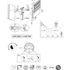 Applique Da Esterno-Selezionato da Mazzolaluce Applique da esterno con sensore movimento antracite led 10w 3000k