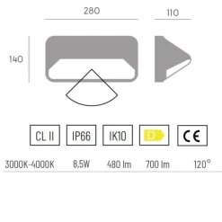 Applique Da Esterno-Selezionato da Mazzolaluce Applique da esterno con sensore di movimento crepuscolare nera led cct ip66