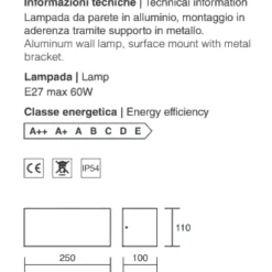 Applique Da Esterno-IsyLuce Applique da esterno corten moderna rettangolare deco
