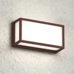 Plafoniere Da Esterno-Top Light Applique da esterno corten rettangolare osaka