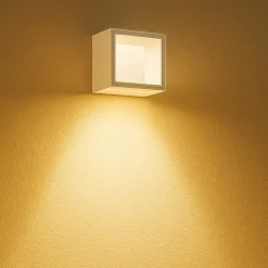 Applique Da Esterno-Selezionato da Mazzolaluce Applique da esterno cubo bianco moderno led 9w 3000k