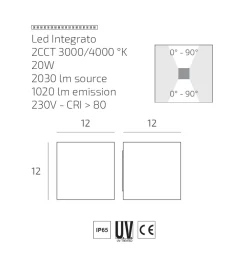 Applique Da Esterno-Top Light Applique da esterno cubo corten led orientabile cct top ligh perth ip65
