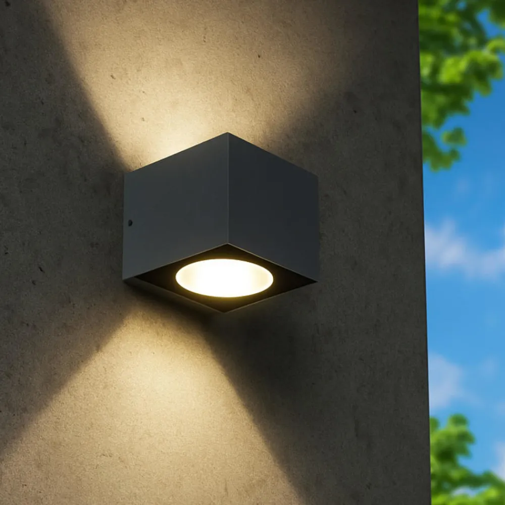 Applique Da Esterno-Selezionato da Mazzolaluce Applique da esterno cubo grafite led 12w 3000k ip54