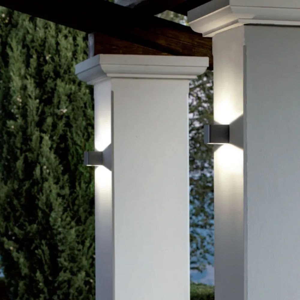 Applique Da Esterno-Selezionato da Mazzolaluce Applique da esterno cubo grafite led 13w 3000k biemissione ip65