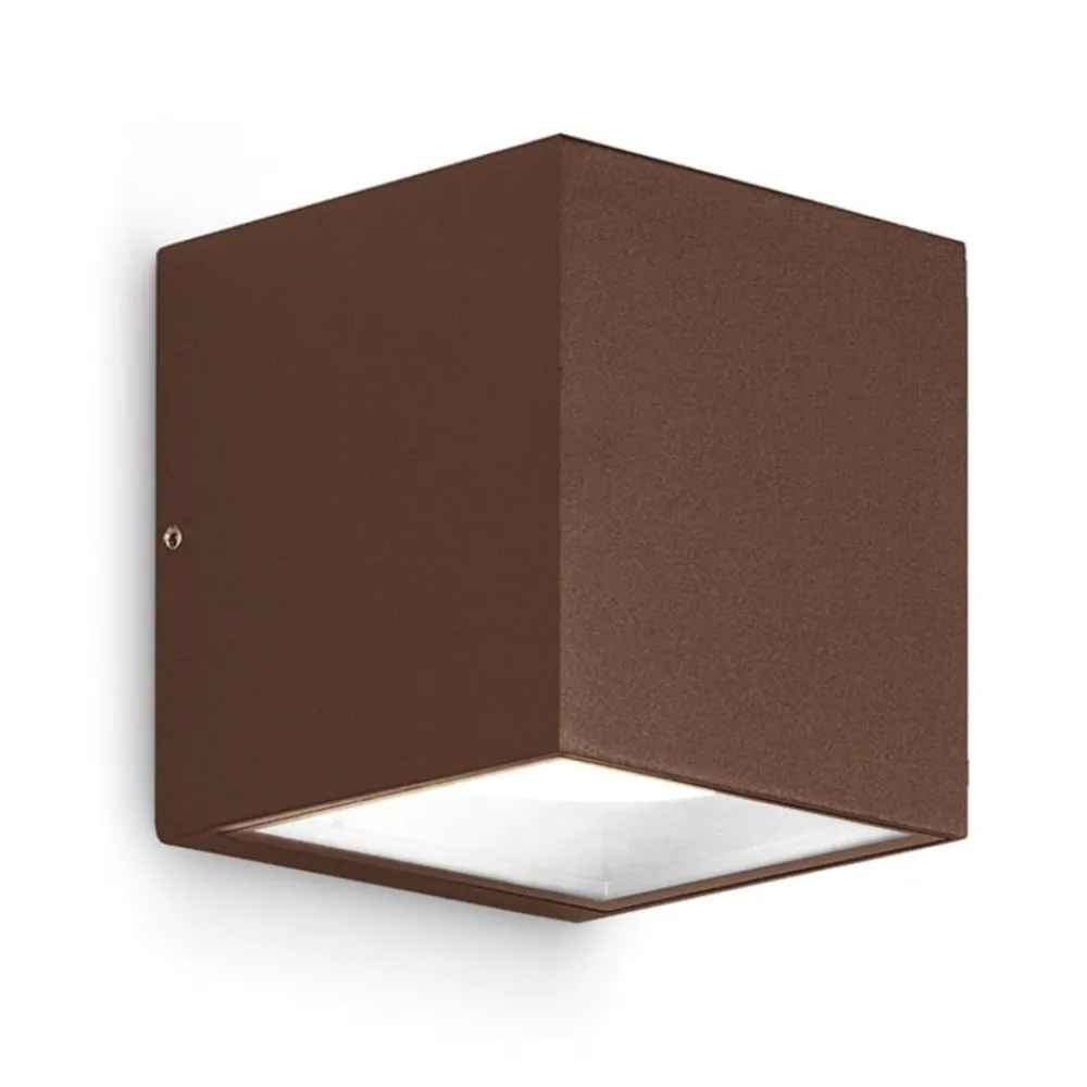 Applique Da Esterno-Gea Luce Applique da esterno cubo marrone