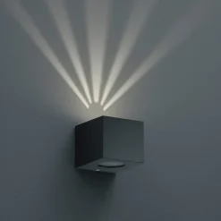 Applique Da Esterno-Selezionato da Mazzolaluce Applique da esterno cubo nero 4w 3000k fasci di luce regolabili