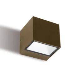 Applique Da Esterno-Selezionato da Mazzolaluce Applique da esterno cubotto marrone led 12w 3000k biemissione ip65