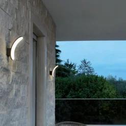 Applique Da Esterno-Selezionato da Mazzolaluce Applique da esterno design curvo grafite led 15w 3000k