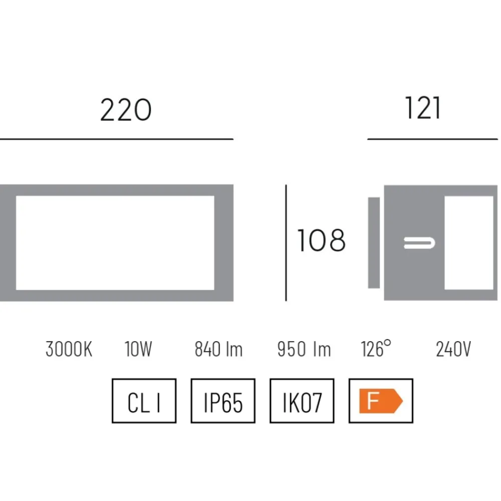 Applique Da Esterno-Selezionato da Mazzolaluce Applique da esterno design curvo bianco led 3000k ip65