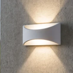 Applique Da Esterno-Selezionato da Mazzolaluce Applique da esterno design moderno bianca biemissione led 6w 3000k ip65