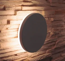 Applique Da Esterno-Selezionato da Mazzolaluce Applique da esterno disco marrone corten led 9,5w 3000k ip54