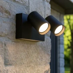 Applique Da Esterno-Gea Luce Applique da esterno due luci orientabili ip65 antracite led cct