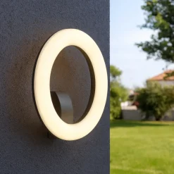 Applique Da Esterno-Selezionato da Mazzolaluce Applique da esterno grafite design rotondo led 20w 3000k