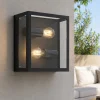 Applique Da Esterno-Selezionato da Mazzolaluce Applique da esterno in metallo nero e vetro ip44 2 lampadine e27