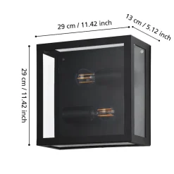 Applique Da Esterno-Selezionato da Mazzolaluce Applique da esterno in metallo nero e vetro ip44 2 lampadine e27