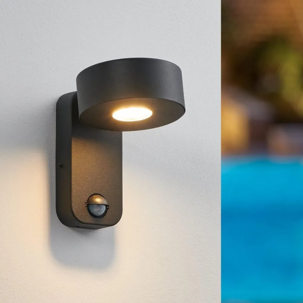 Applique Da Esterno-Selezionato da Mazzolaluce Applique da esterno ip44 sensore di movimento crepuscolare nera led 3000k
