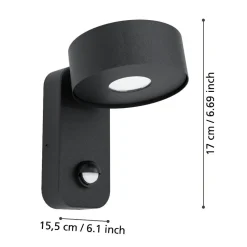 Applique Da Esterno-Selezionato da Mazzolaluce Applique da esterno ip44 sensore di movimento crepuscolare nera led 3000k