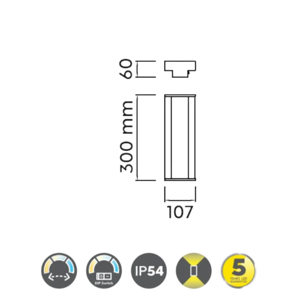 Applique Da Esterno-Selezionato da Mazzolaluce Applique da esterno led antracite ip54 anti corrosione