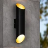 Applique Da Esterno-Selezionato da Mazzolaluce Applique da esterno led 3000k ip44 nero e rame doppio fascio