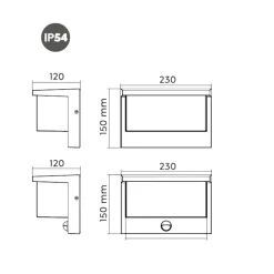Applique Da Esterno-Selezionato da Mazzolaluce Applique da esterno led 3000k moderno grigio antracite