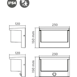 Applique Da Esterno-Selezionato da Mazzolaluce Applique da esterno led 3000k moderna antracite con sensore di movimento