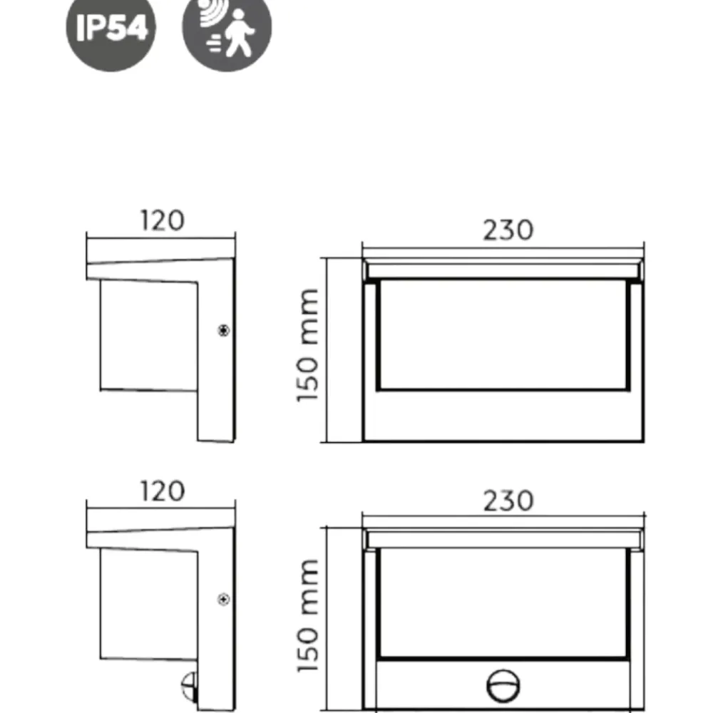 Applique Da Esterno-Selezionato da Mazzolaluce Applique da esterno led 3000k moderna antracite con sensore di movimento