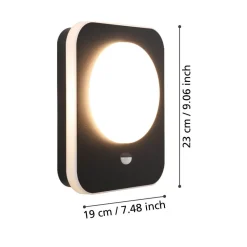 Applique Da Esterno-Selezionato da Mazzolaluce Applique da esterno led 3000k sensore di movimento nera ip44