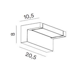 Applique Da Esterno-Perenz Illuminazione Applique da esterno led 2ow cct grigio cemento orientabile perenz display ip65