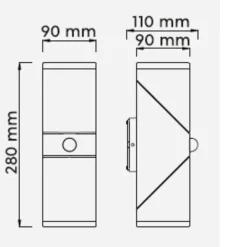 Applique Da Esterno-Selezionato da Mazzolaluce Applique da esterno led 14w 3000k antracite con sensore di movimento