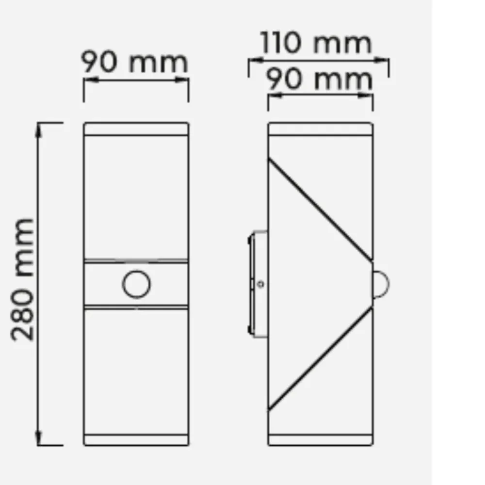 Applique Da Esterno-Selezionato da Mazzolaluce Applique da esterno led 14w 3000k antracite con sensore di movimento