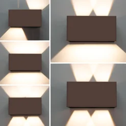 Applique Da Esterno-Selezionato da Mazzolaluce Applique da esterno led 24w 4000k corten rettangolare
