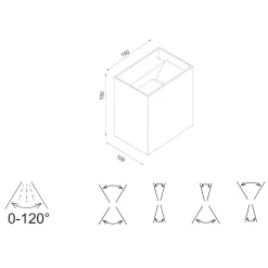 Applique Da Esterno-Selezionato da Mazzolaluce Applique da esterno led 20w 3000k cubo xl nero